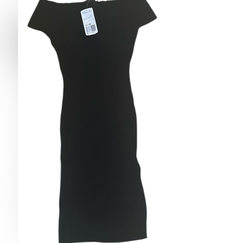 Forever 21 Black ribbed Off-Shoulder Dress sz. L